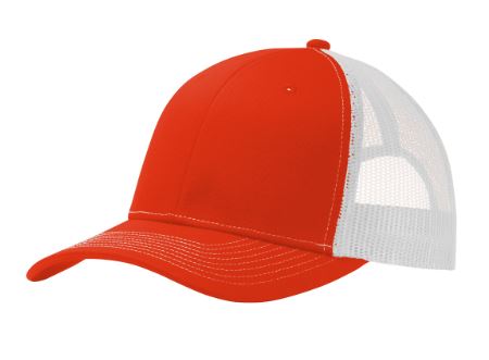 C112- Port Authority® Snapback Trucker Cap-Orange/White