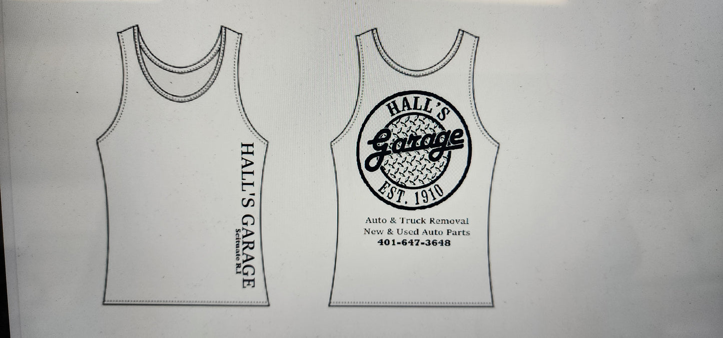 Hall's Garage Custom Tank Tops 2XL and Up