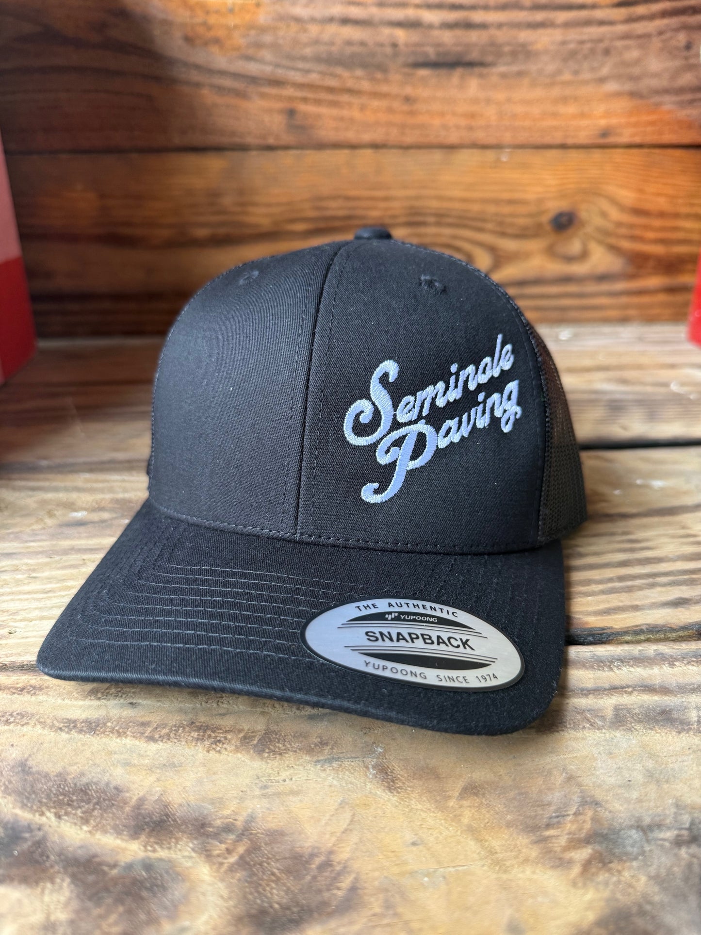 Seminole Paving - YP Classics Retro Trucker Cap - 6606 - Black / Black
