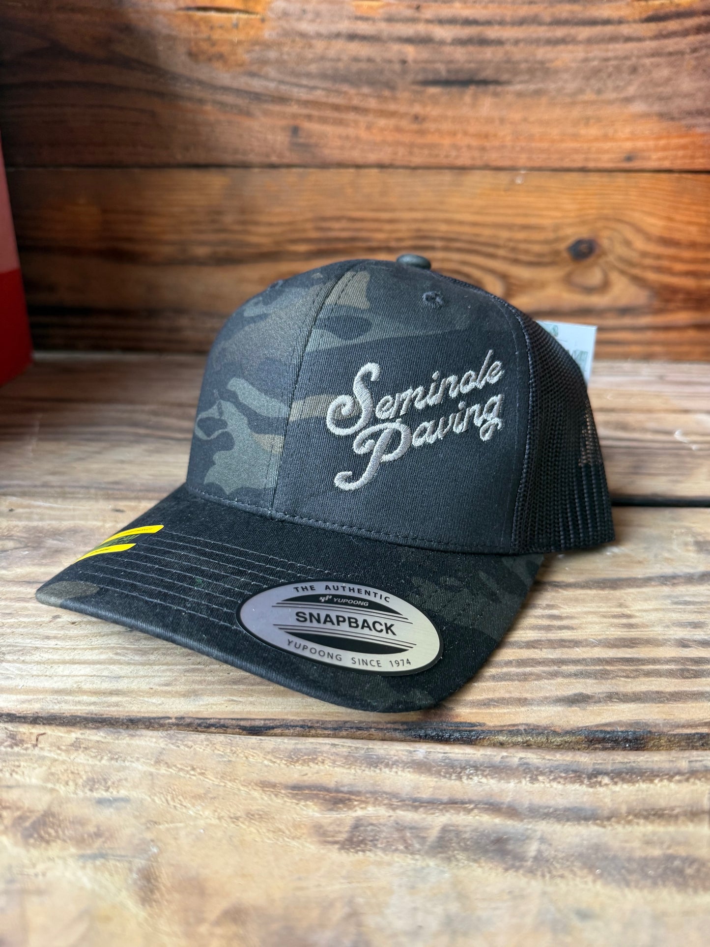 Seminole Paving - YP Classics Retro Trucker Cap - 6606 - Multicam Black / Black