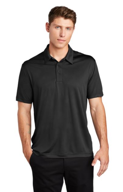 Custom Polo Shirts- ST630 Black Sport-Tek® Embossed PosiCharge® Tough Polo® S-XL