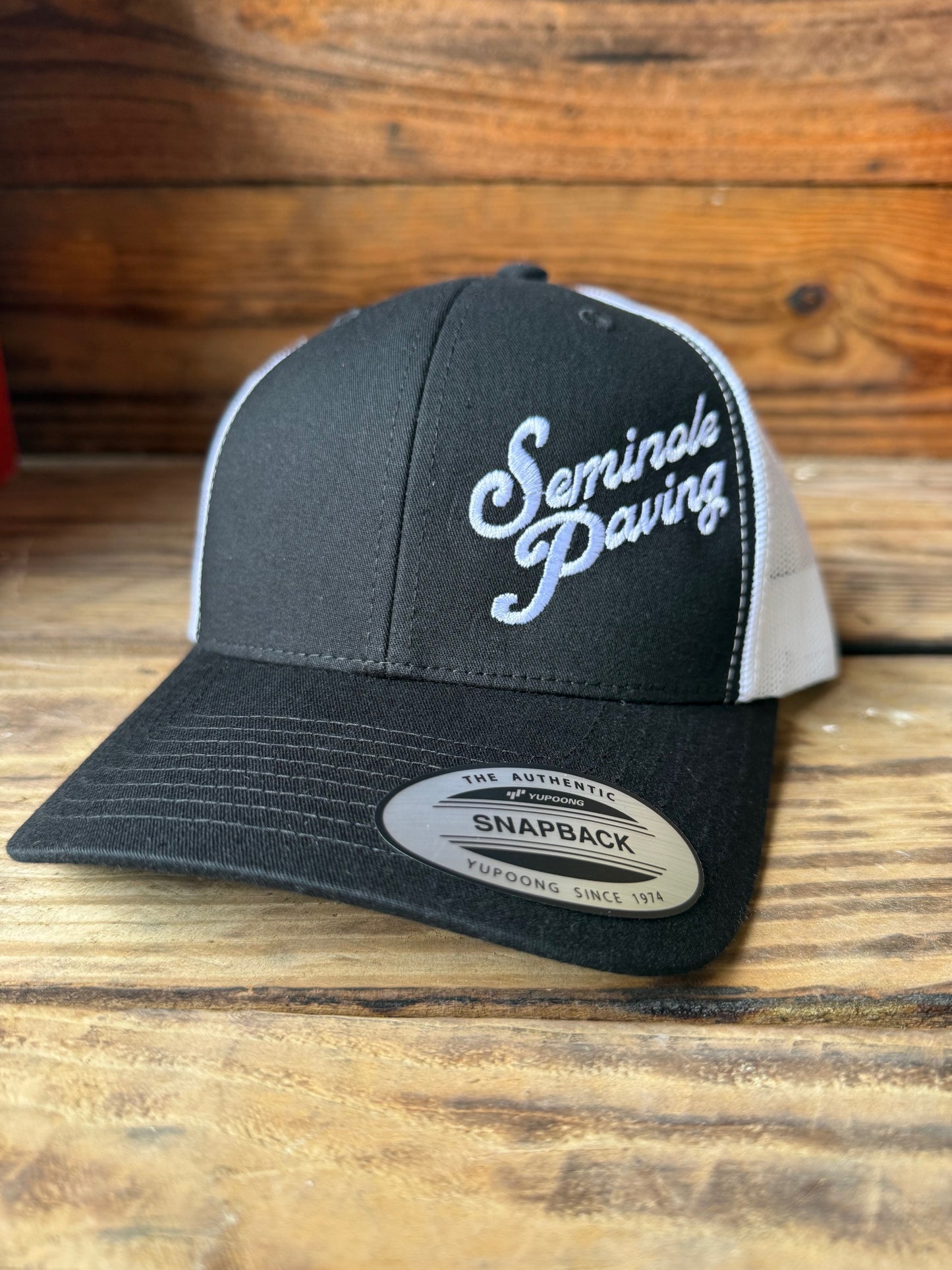 Seminole Paving - YP Classics Retro Trucker Cap - 6606 - Black / White