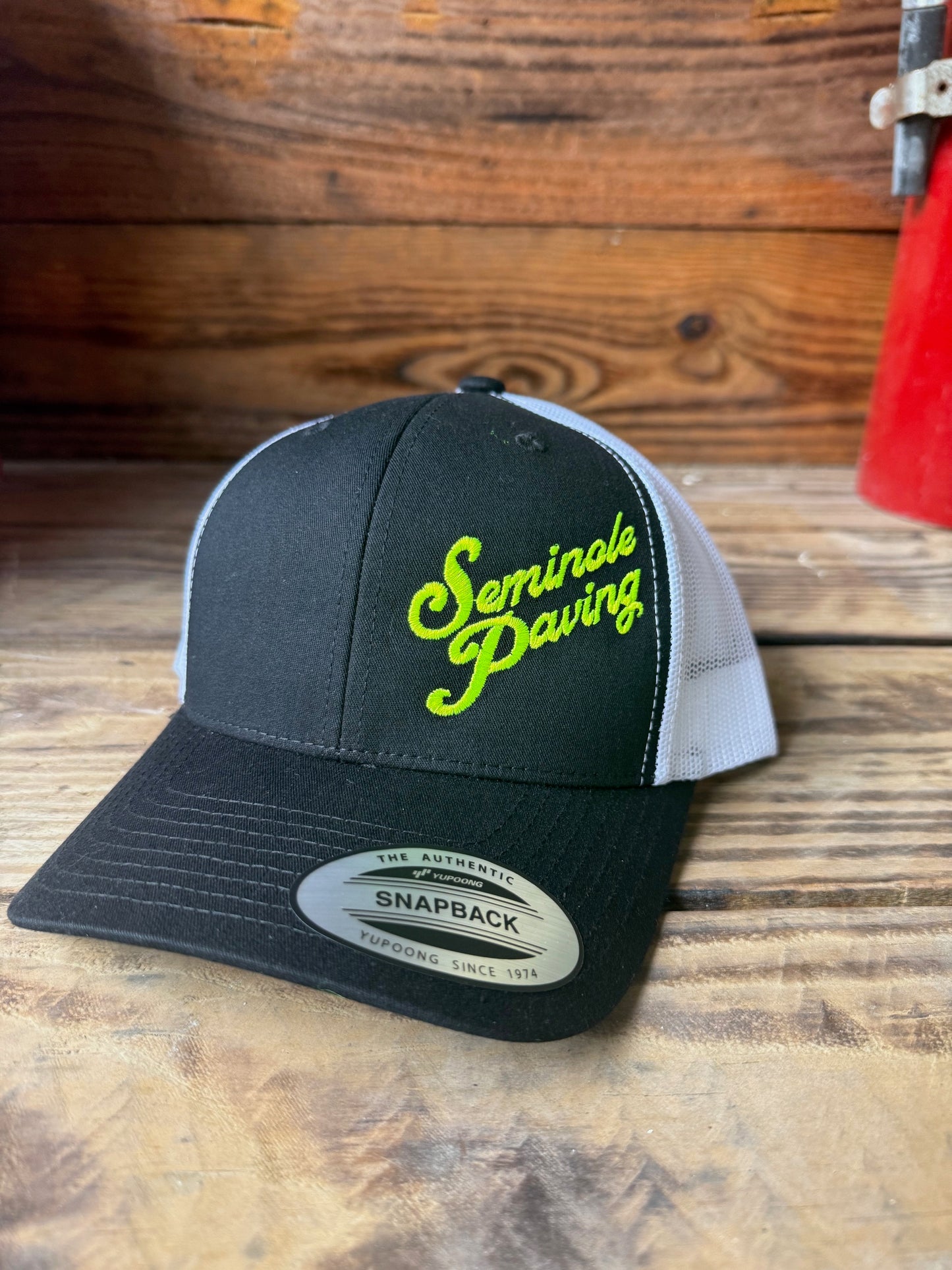 Seminole Paving - YP Classics Retro Trucker Cap - 6606 - Black / White
