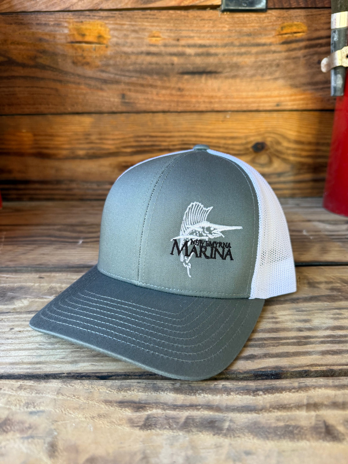 NSB Marina - 104c Pacific Headwear Trucker Snapback Cap - Grpahite/White