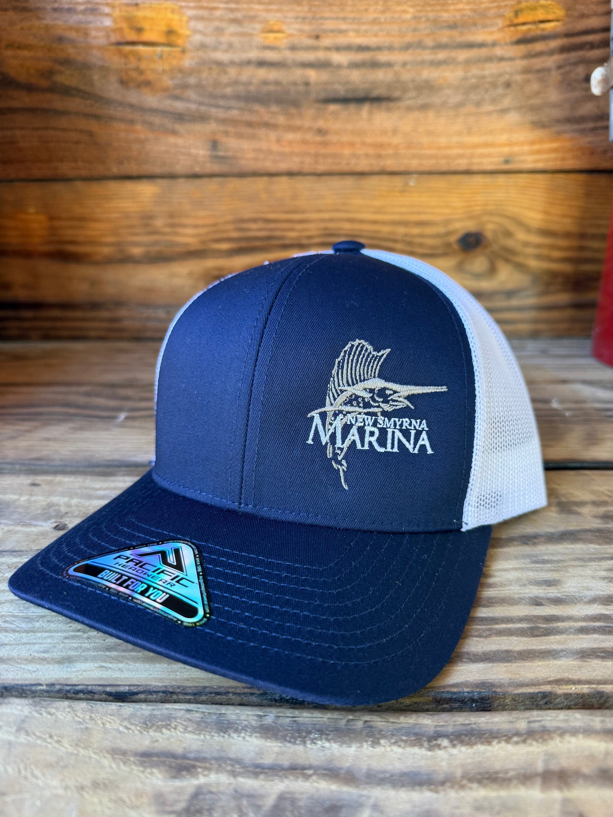 NSB Marina - 104c Pacific Headwear Trucker Snapback Cap - True Navy/White