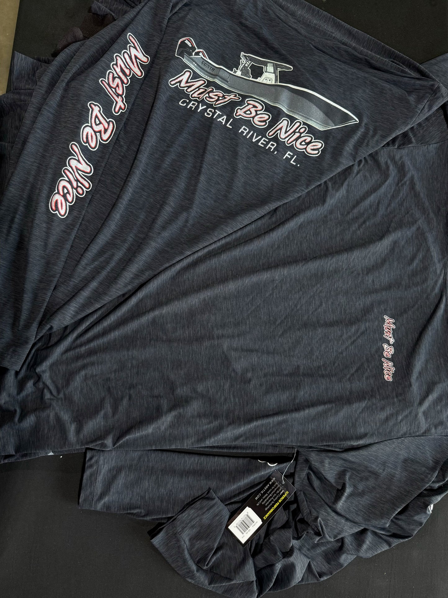 Must Be Nice - ANETIK - Long Sleeve - Heathered Charcoal - 3 Print Locations